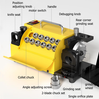 Drill Bit Grinder Machine 3-13mm Drill Bits Sharpening Tool MR-13A & 11 Collects