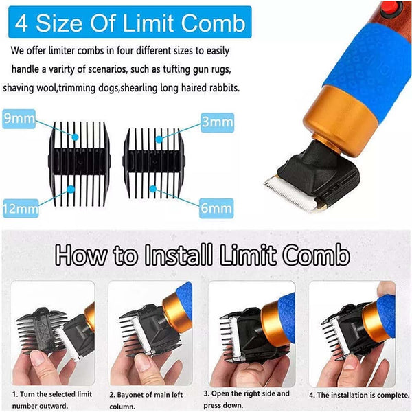 2 in 1 Cut & Loop Pile Carpet Gun& Carpet Trimmer Clippers with Tufting Frame