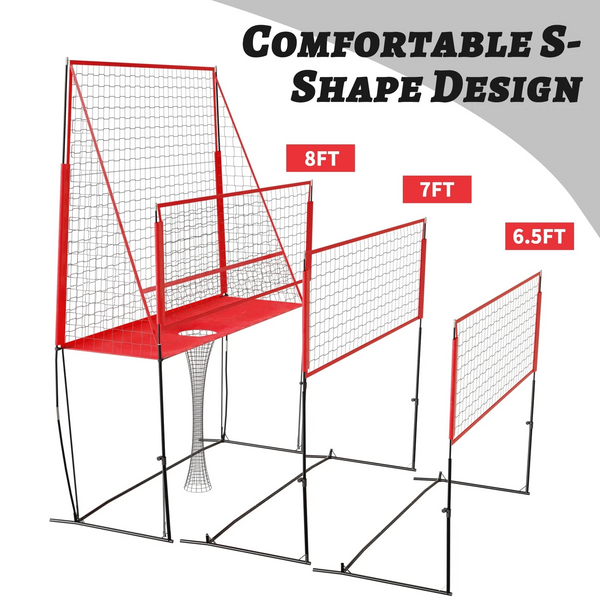 Adjustable Volleyball Practice Net w/ Sturdy Steel Frame Carry Bag 6.5-8FT AU