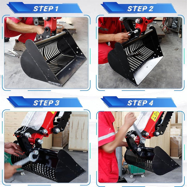 800mm Excavator Screening Bucket Soil Sieving Bucket with Pins for Small Digger