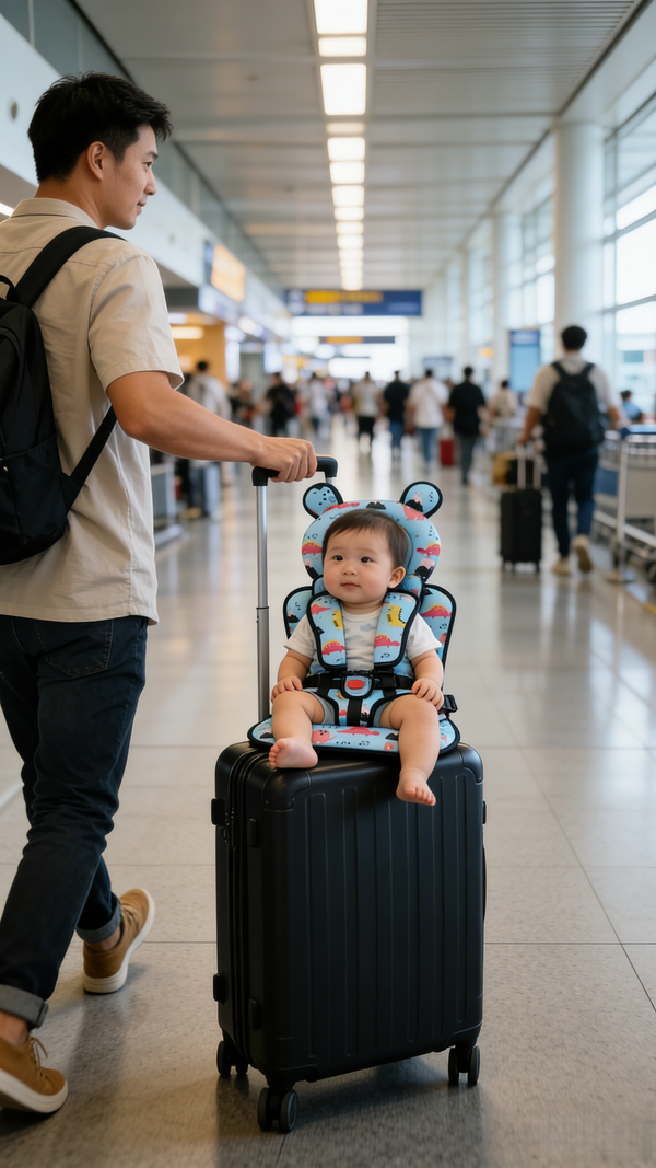 Foldable Travel Seat for Kids Toddlers Ride-On Suitcase Flight Child Carrier