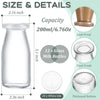 200ML Clear Glass Sauce Bottles 12pcs Milk Jar Reusable Bottle Water Jars W/ Lid