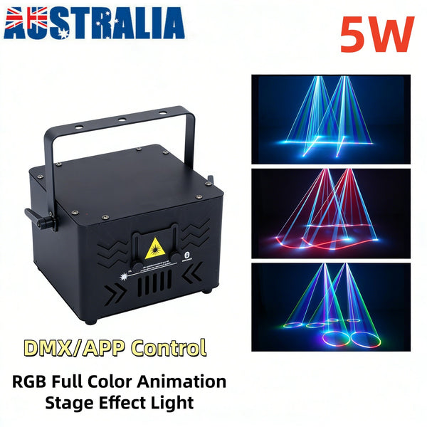 5W Animation DJ Party Laser Light Full Color with DMX512 APP for Party Wedding