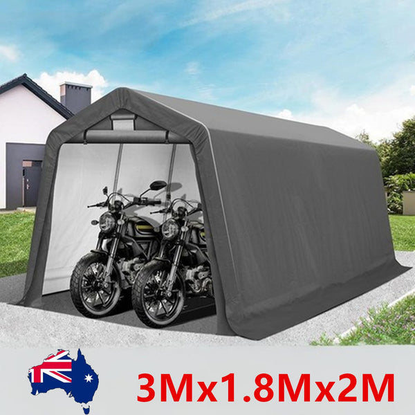 Outdoor Storage Shelter Shed 3x1.8x2M Portable Canopy Carport Garage Waterproof