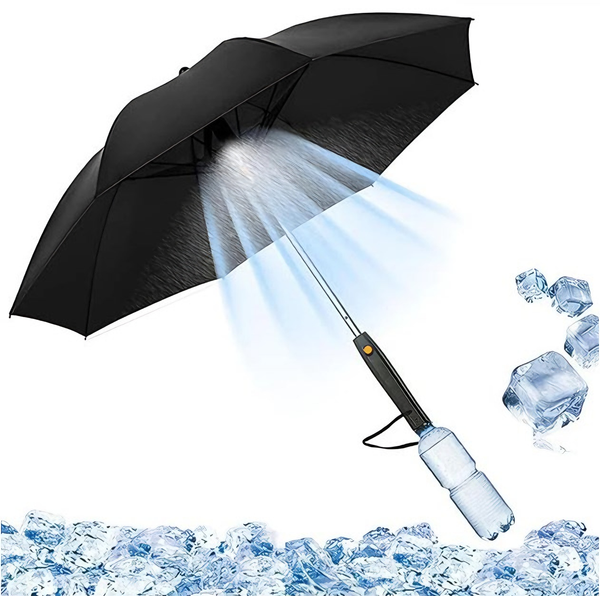 Rechargeable Misting Cooling Sun Umbrella Cooling Fan Anti UV Sun Protection AU