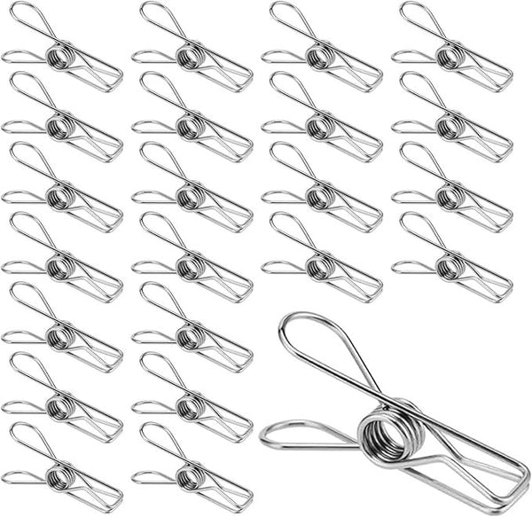 60pcs Stainless Steel Clothes Pegs Hanging Windproof Wire Clips Photos Clips AU