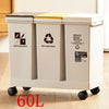 60L Removable Rubbish Bin 3 Compartment Trash Can Waste Rubbish Recycling