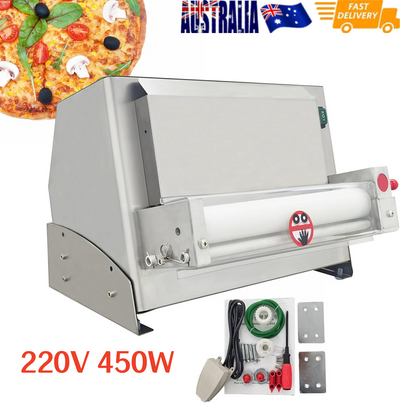 Electric Pizza Dough Roller Sheeter 0.03"-0.21" Thickenss Adjustable for Φ3"-15"