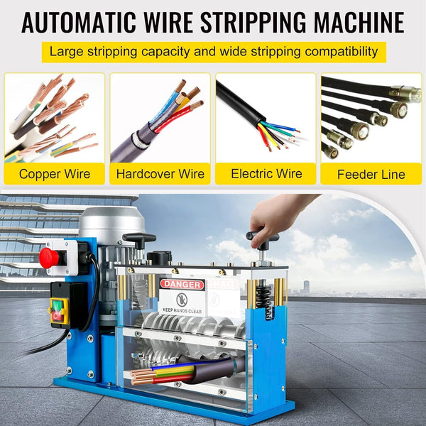 370W Electric Wire Stripping Machine Copper Cable Stripper 1.5-38 mm
