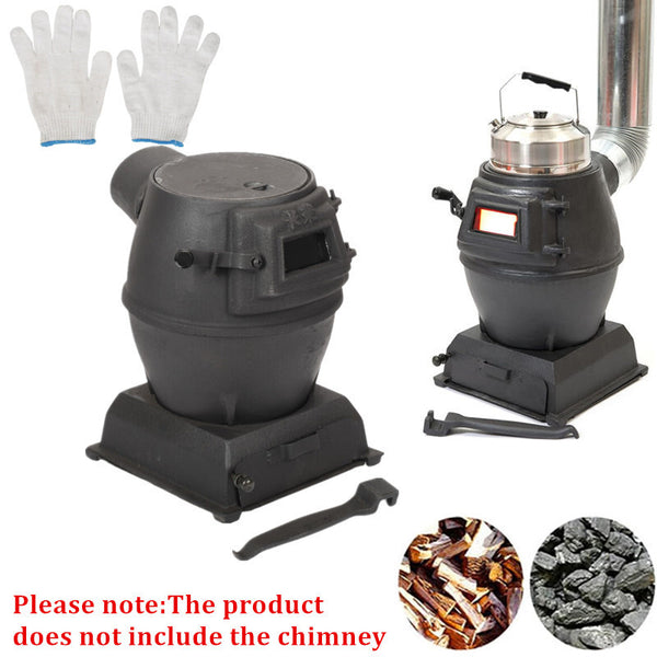 Wood-Burning Heating Stove Thickened Cast Iron Coal Stove Tent Indoor Heating