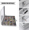 Trading Card Display Case Box Aluminum Glass Clear Locking Coin/Jewelry Storage