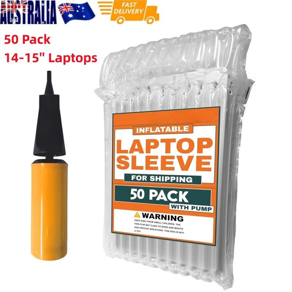 50 Pack 14-15'' Laptop Air Column Inflatable Packaging Protective Bags Hand Pump