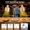 Food Heat Lamp 2 Head Stainless Steel Commercial Food Warmer Lamp 540° Rotation