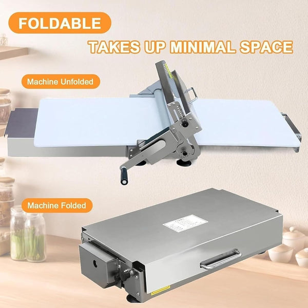 Manual Dough Sheeter Roller Machine Commercial Folding Dough Maker 1-25mm Thick