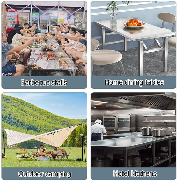 120CM Stainless Steel Folding Table Portable Camp Picnic Party Dining Table AU