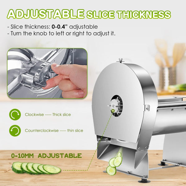 Electric Vegetable Slicer Commercial Fruit Slicing Machine Potato Slicer 0-10mm