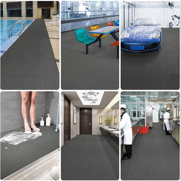 Drainage Non-slip Mat Pool Flooring Mat Swimming Pool PVC Splash Matting 5m*0.9m