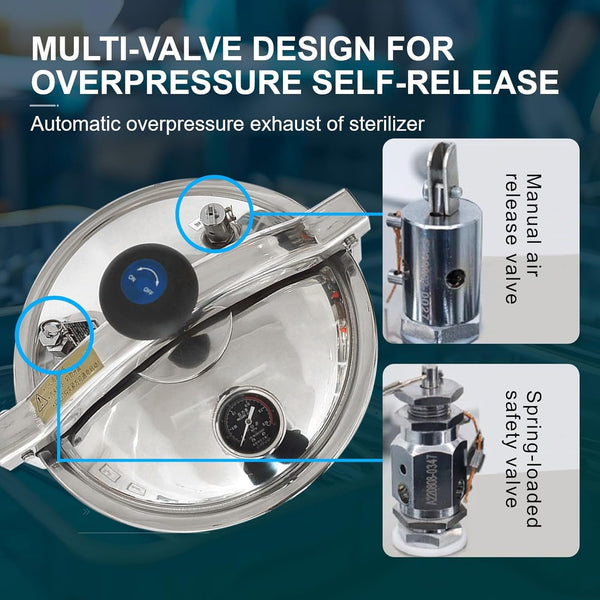 24L Autoclave High Pressure Steam Sterilizer with Timer And LCD Digital Display