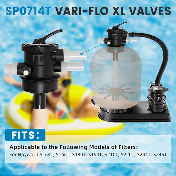 SP0714T Top-Mount Multiport Control Valve Compatible w/ Hayward Pro & VL Series