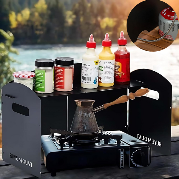 Camping Gas Stove Windscreen Portable Folding Wind Screen Shield Outdoor Picnic