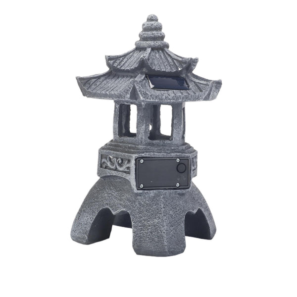 Pagoda Statues Outdoor Solar Powered Statue Zen Garden Lantern LED Garden Light