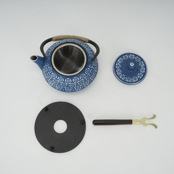 900ml Cast Iron Kettle Teapot Tea Pot Infuser Strainer Black Japanese Style