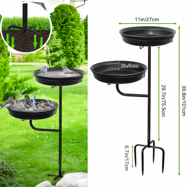 Freestanding Birdbaths Bowl Metal Bird Bath Bowl Birdfeeder Garden Lawn Decor
