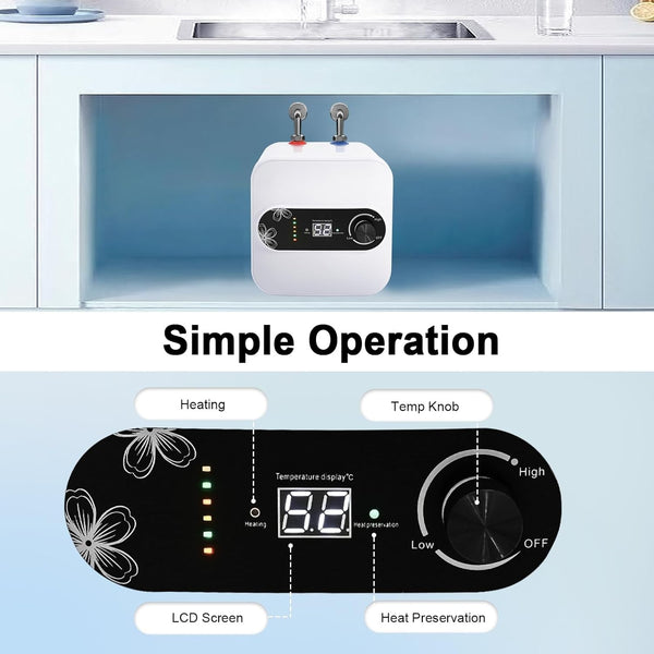 1500W Electric Mini-Tank Water Heater 15L Hot Water System Under Sink Water Tank