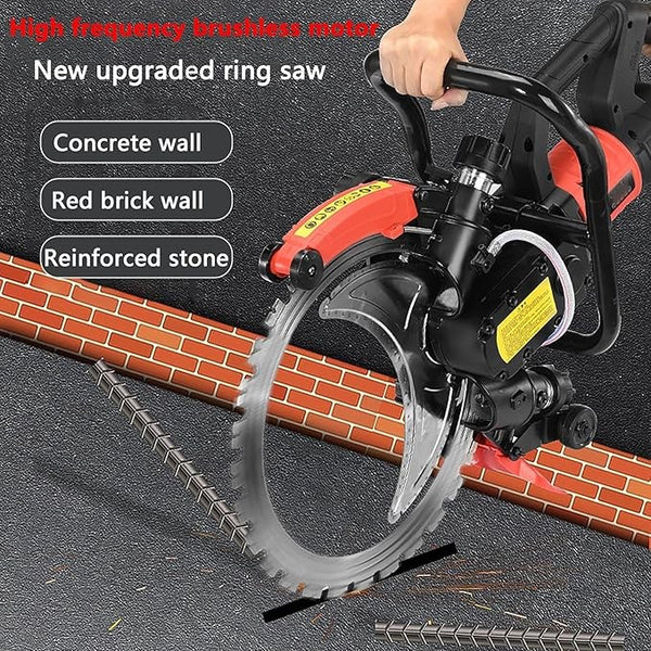 29cm Concrete Cutting Ring Saw HF Concrete Cut Off w/2 Blades&Water Pump 3000RPM