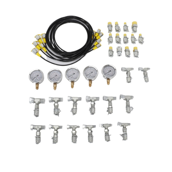 Hydraulic Pressure Test Kit Hydraulic Diagnostic Tester Gauge Kit For Excavator