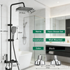 Bathroom Shower Set LED Display Piano Keys Shower Hot Cold Shower Faucet WELS