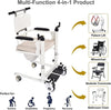 4in1 Elderly Transfer Chair Hand-cranked Height-Adjustable Patient Toilet Chair