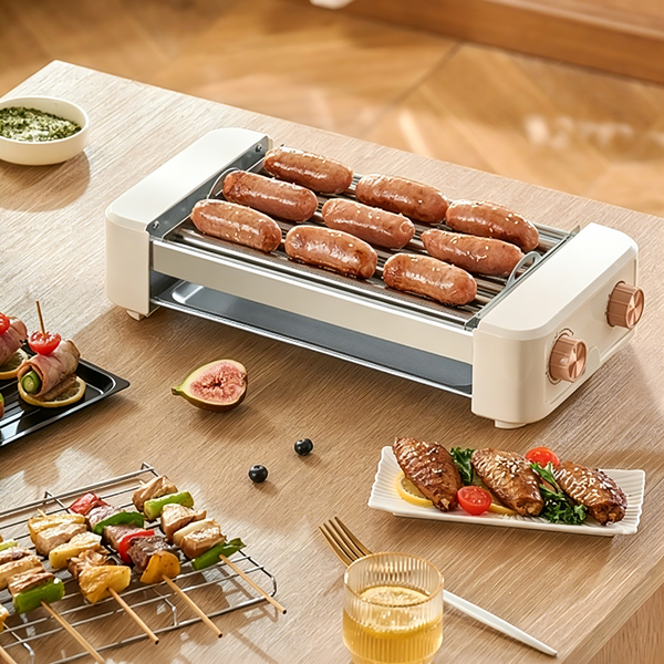 Hot Dog Roller Grill Sausage Roller 6 Rollers Stainless Steel Camping BBQ Home