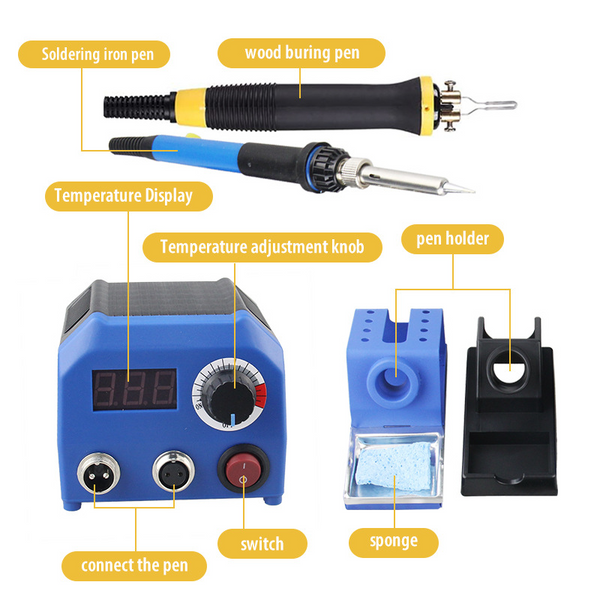 Electric Wood Burning Carving Pen Tool Pyrography Embossing Machine Set Kit