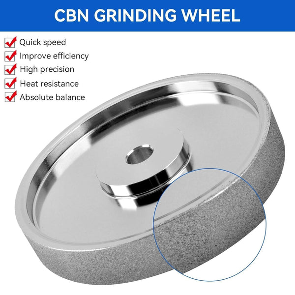 CBN Grinding Wheel 8" Dia Sharpen High Speed Steel Cutting Tools Grit #320