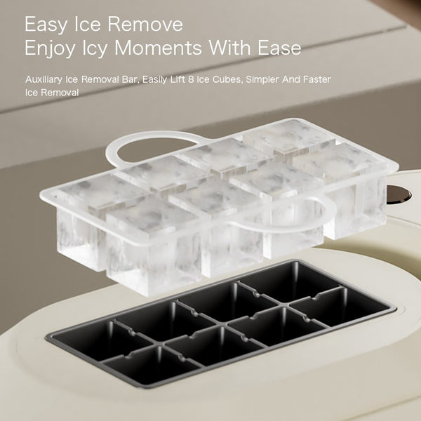 2-Power Mini Ice Maker 8 Cube Quick Ice Making Tool For RV Trip 21.6*9.3*12.8cm