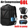 Vacuum Seal Travel Backpack 60L Exapandable Air Compression Built-in Pump