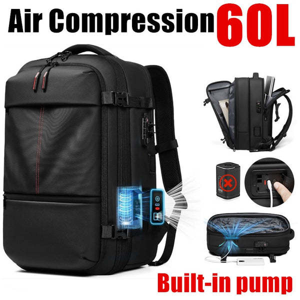 Vacuum Seal Travel Backpack 60L Exapandable Air Compression Built-in Pump