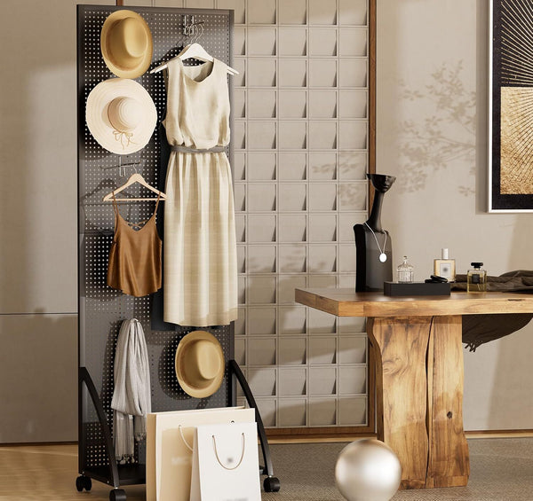 Mobile Pegboard Display Stand with 20 Hooks Jewelry Retail Pegboard Racks AU
