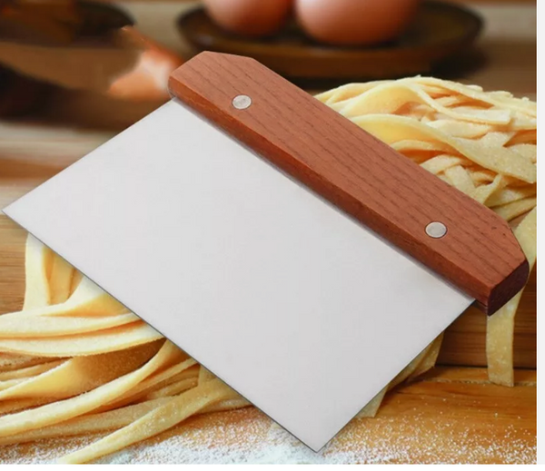 Dough Bench Scraper Stainless Steel Wooden Handle Cake Slicer Pastry Cutter AU