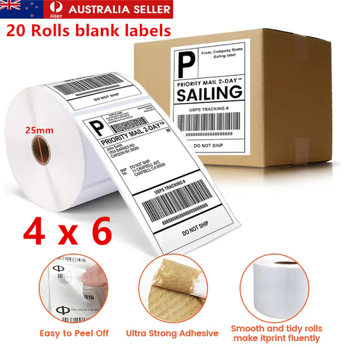 DIRECT THERMAL 4x6 Labels 20Rolls 100x150mm Fastway AUSPOST Shipping Label 10000