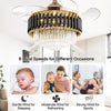 Crystal Chandelier with Fan Remote Control Dimmable 6-Speed 42" Ceiling Fan Lamp