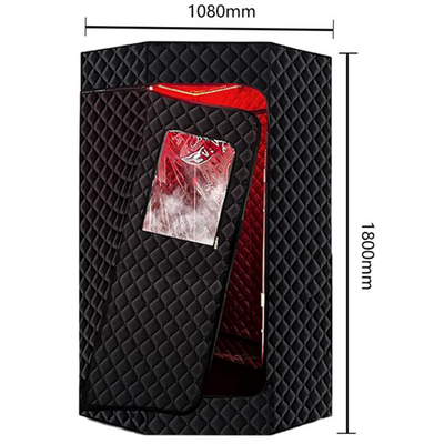 Infrared Sauna Box with 660&850nm Red Light Therapy Lamp f/ Home with 3L Steamer