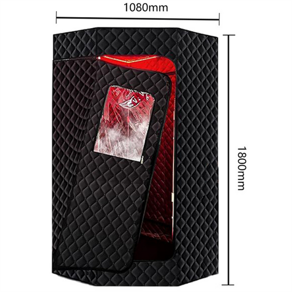 Infrared Sauna Box with 660&850nm Red Light Therapy Lamp f/ Home with 3L Steamer