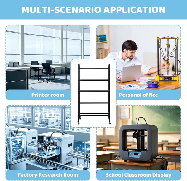 3D Printer Filament Storage Rack Spool Holder 5-Tier Rolling Storage Shelves