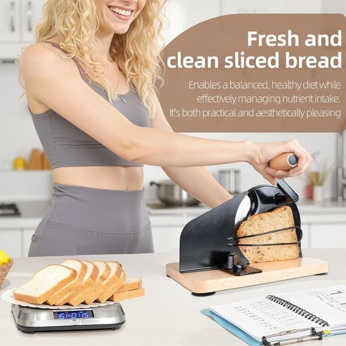 Manual Bread Slicer for Sourdough & Crusty Artisan Breads Adjustable Blade