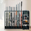 10-Slot Standing Rifle Gun Rack Shotgun Firearm Home Storage Display Wooden Rack