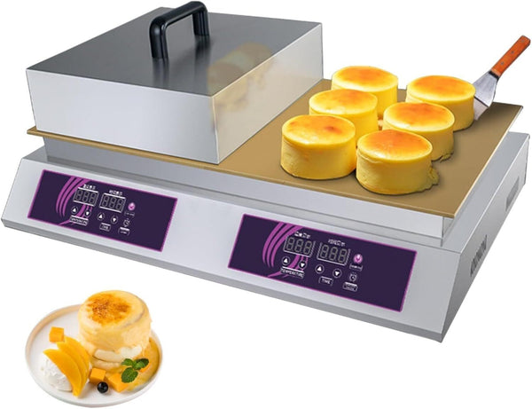 Electric Souffle Pancakes Maker Digital Double Plate Egg Pastry Pancakes Machine