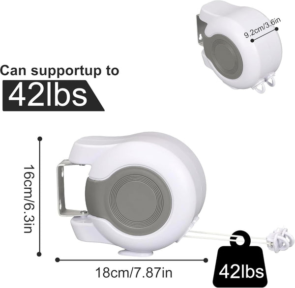 Double Retractable Washing Lines Heavy Duty Clothes Line Indoor Outdoor 30M Long