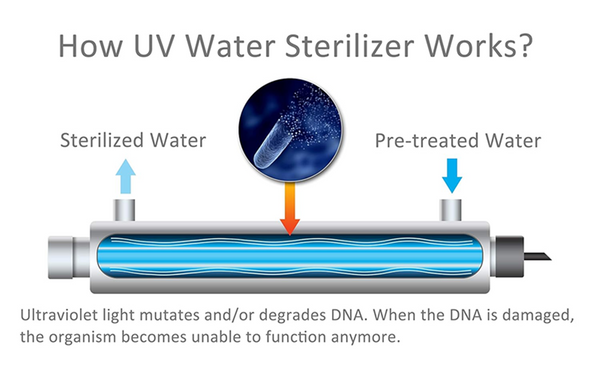 Ultraviolet Water Sterilizer 25/35/55W Water Filter System Stainless Whole House